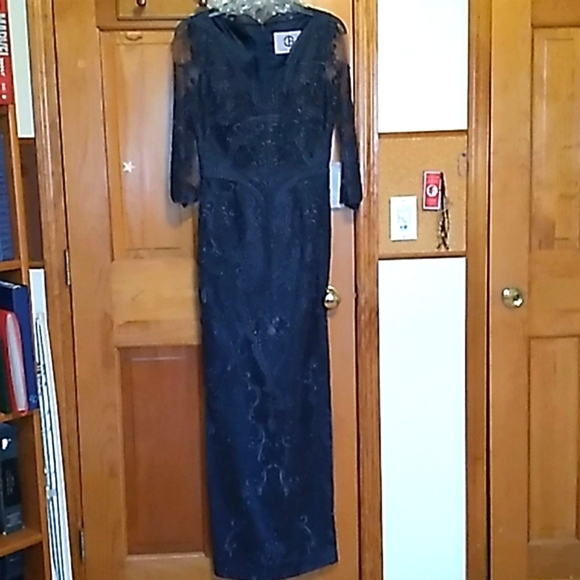 JS Collections Embroidered Mesh Blouson Gown NWT - Picture 9 of 11